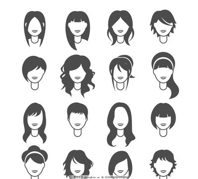 女子发型设计矢量图